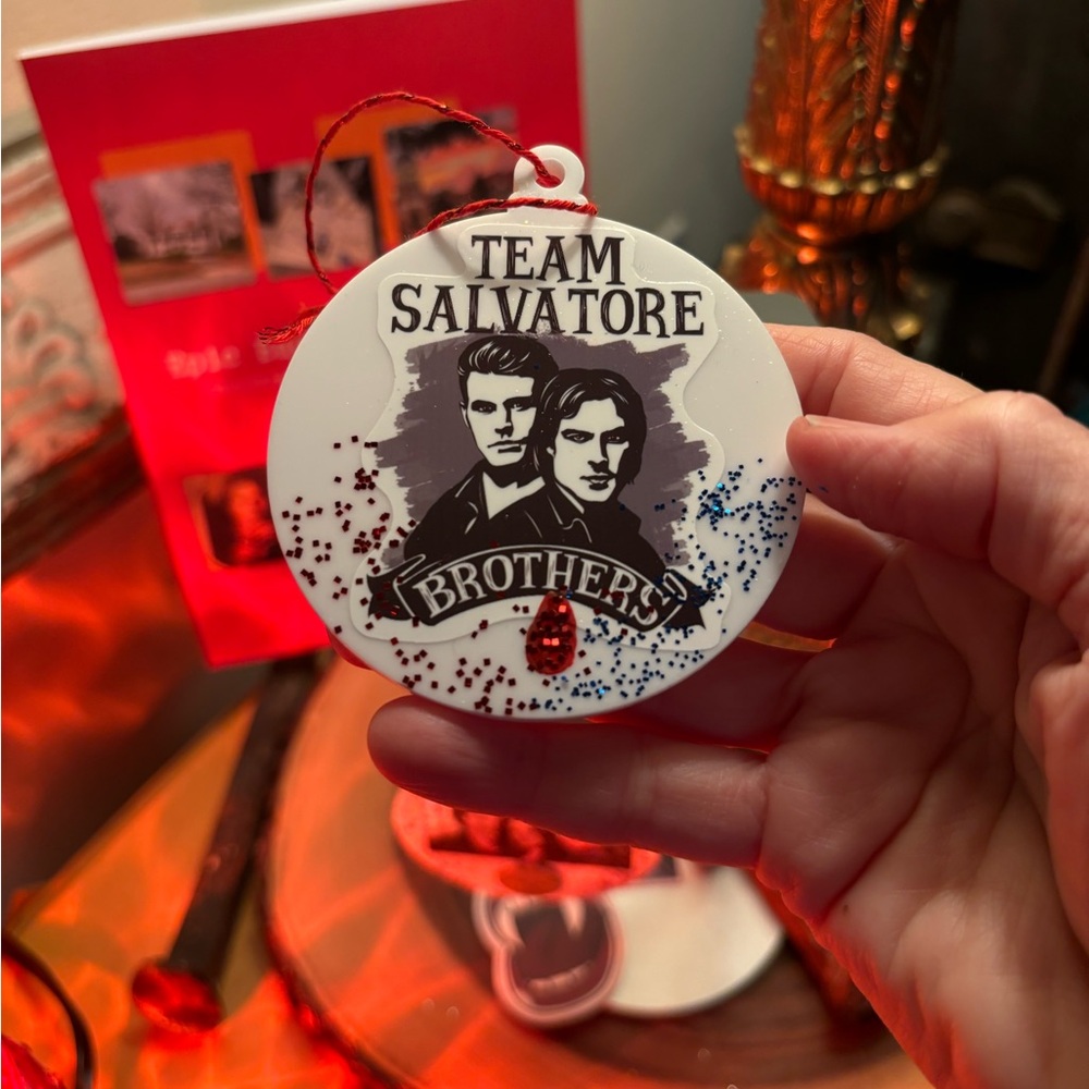 Team Salvatore TVD+ inspired custom Christmas ornament car hanger fun